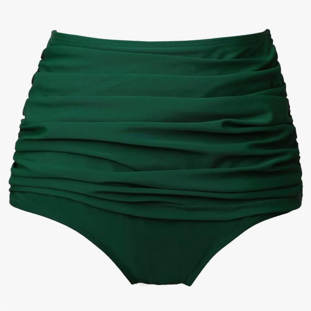 NWT dark green high waisted bikini bottoms